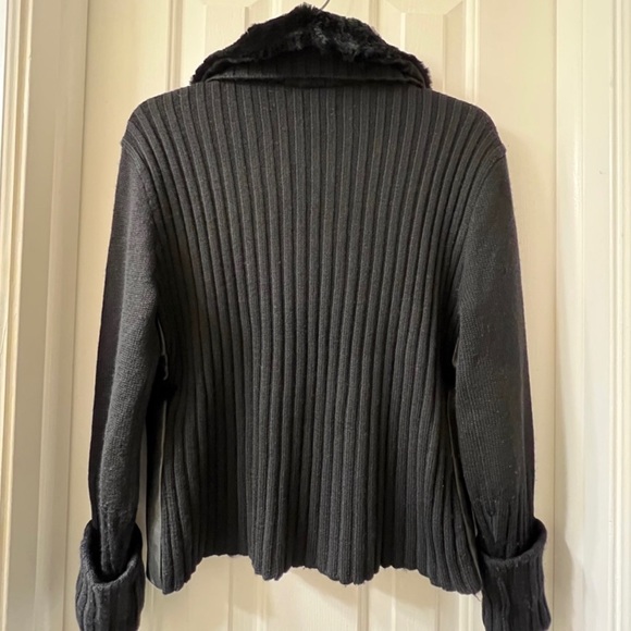 SOLD Genuine Leather & Wool Black Jacket - Picture 3 of 5